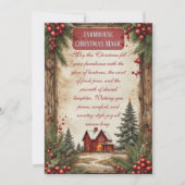 Rustic Farmhouse Magic Christmas Red Barn Country  Feestdagenkaart (Voorkant)
