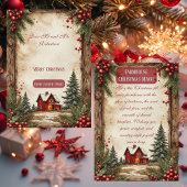 Rustic Farmhouse Magic Christmas Red Barn Country  Feestdagenkaart