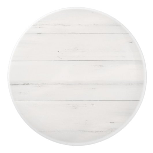 Rustic Farmhouse Modern White Shiplap Barn Wood Keramische Knop (Voorkant)