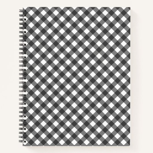 Rustic Farmhouse Monochrome Buffalo Check Geometri Notitieboek (Voorkant)