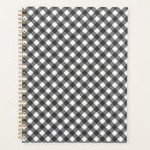Rustic Farmhouse Monochrome Buffalo Check Geometri Planner (Voorkant)