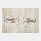 Rustic Farmhouse Monogram Floral Theedoek (Horizontaal)