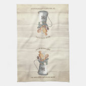 Rustic Farmhouse Monogram Floral Theedoek (Verticaal)