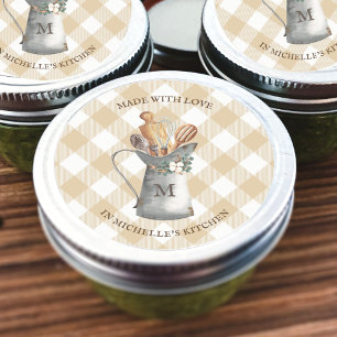 Rustic Farmhouse Monogram Ronde Sticker