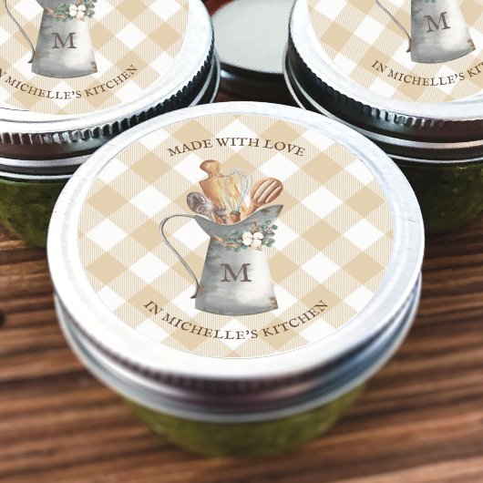 Rustic Farmhouse Monogram Ronde Sticker