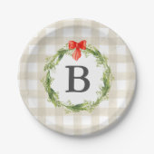 Rustic Farmhouse Monogrammed Kerstmis Bord (Voorkant)