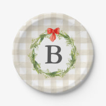 Rustic Farmhouse Monogrammed Kerstmis Bord