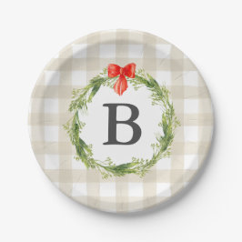 Rustic Farmhouse Monogrammed Kerstmis Bord