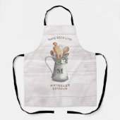 Rustic Farmhouse Name Kitchen Schort (Voorkant)