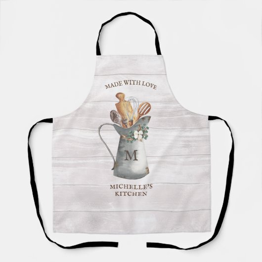 Rustic Farmhouse Name Kitchen Schort (Voorkant)