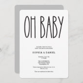 Rustic Farmhouse Oh Baby shower Invite Kaart (Voorkant / Achterkant)