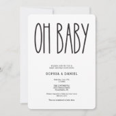 Rustic Farmhouse Oh Baby shower Invite Kaart (Voorkant)