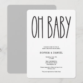 Rustic Farmhouse Oh Baby shower Invite Kaart