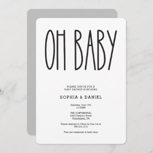 Rustic Farmhouse Oh Baby shower Invite Kaart