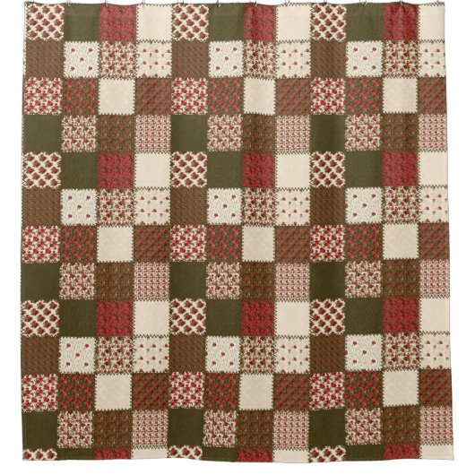 Rustic Farmhouse Patchwork Shower Curtain Douchegordijn (Voorkant)