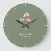 Rustic Farmhouse Personalised Family Name  Grote Klok (Voorkant)