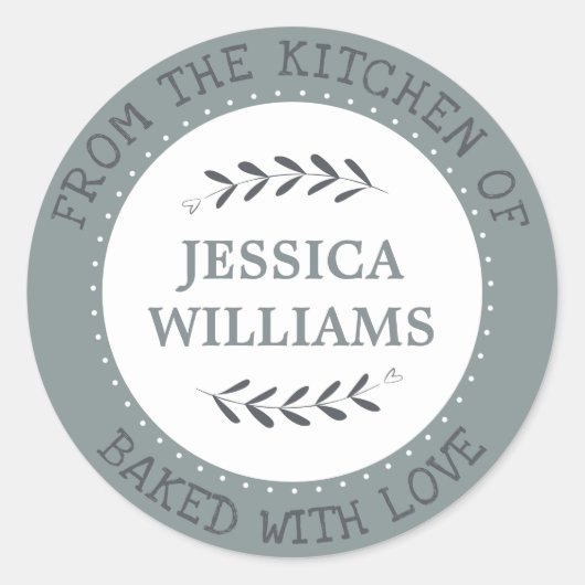 Rustic Farmhouse Personalized Baking Gift Ronde Sticker (Voorkant)