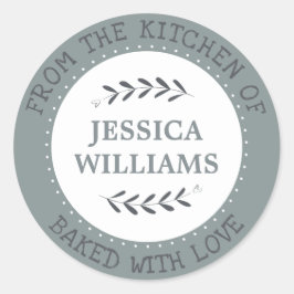 Rustic Farmhouse Personalized Baking Gift Ronde Sticker