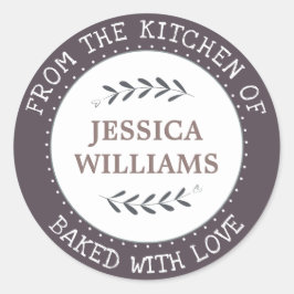 Rustic Farmhouse Personalized Baking Gift Ronde Sticker