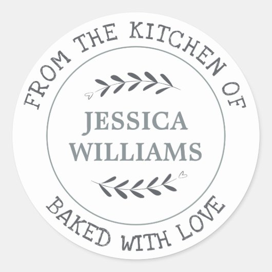 Rustic Farmhouse Personalized Baking Gift Ronde Sticker (Voorkant)
