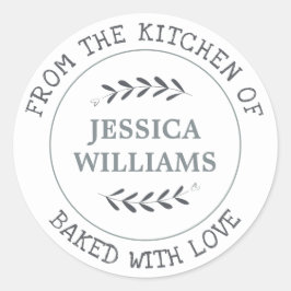 Rustic Farmhouse Personalized Baking Gift Ronde Sticker