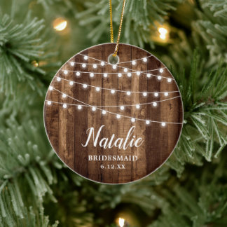 Rustic Farmhouse Personalized Bridesmaid Keepomwil Keramisch Ornament