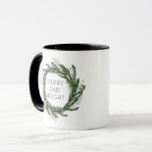 Rustic Farmhouse Pine Eucalyptus Merry and Bright Mok (Voorkant links)