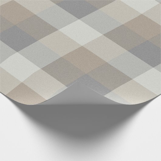 Rustic Farmhouse Pset Tan Grey Ivory Cadeaupapier (Hoek)