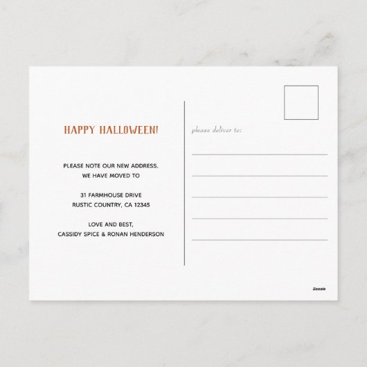 Rustic Farmhouse Pumpkins New Porch Adres Feestdagenkaart (Achterkant)