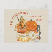 Rustic Farmhouse Pumpkins New Porch Adres Feestdagenkaart (Voorkant)