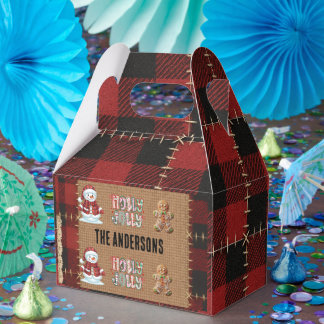 Rustic Farmhouse Red Buffalo Plaid Christmas  Bedankdoosjes