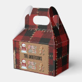 Rustic Farmhouse Red Buffalo Plaid Christmas  Bedankdoosjes (Achterkant)