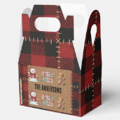 Rustic Farmhouse Red Buffalo Plaid Christmas  Bedankdoosjes (Geopend)