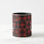 Rustic Farmhouse Red Buffalo Plaid Family Name Mok (Midden)