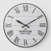 Rustic Farmhouse Roman Numeral Wall Clock Grote Klok (Voorkant)