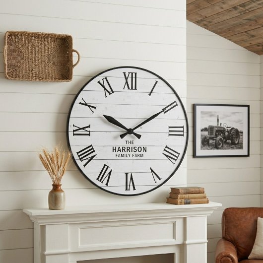 Rustic Farmhouse Roman Numeral Wall Clock Grote Klok