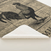 Rustic Farmhouse Rooster Barn Wood Familienaam Sherpa Deken (3/4)