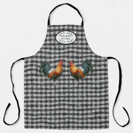 Rustic Farmhouse Rooster Black in White Kitchen Schort