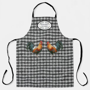 Rustic Farmhouse Rooster Black in White Kitchen Schort