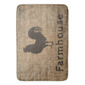 Rustic Farmhouse Rooster Land Rustic Burlap Badmat (Voorkant Verticaal)
