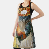 Rustic Farmhouse Rooster n Sunflower Kitchen Schort (Insitu)