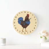 Rustic Farmhouse Rooster Painting Grote Klok (Huis)