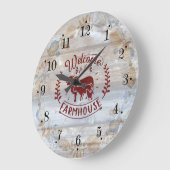 Rustic Farmhouse Rooster Wall Clock Grote Klok (Hoek)