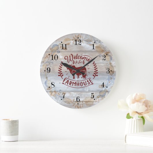 Rustic Farmhouse Rooster Wall Clock Grote Klok (Huis)