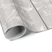 Rustic Farmhouse Shabby Chic White Wood Decorative Cadeaupapier (Rol Hoek)