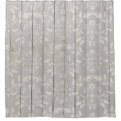 Rustic Farmhouse Shabby Chic White Wood Decorative Douchegordijn (Voorkant)