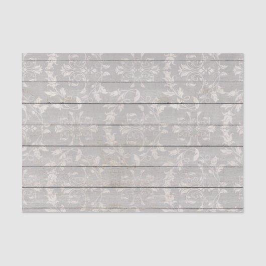 Rustic Farmhouse Shabby Chic White Wood Decorative Tissuepapier (Voorkant)