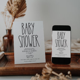 Rustic Farmhouse Simple Baby shower Invite Kaart