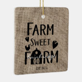 Rustic Farmhouse Style Personalized Christmas Keramisch Ornament (Rechts)