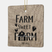 Rustic Farmhouse Style Personalized Christmas Keramisch Ornament (Links)